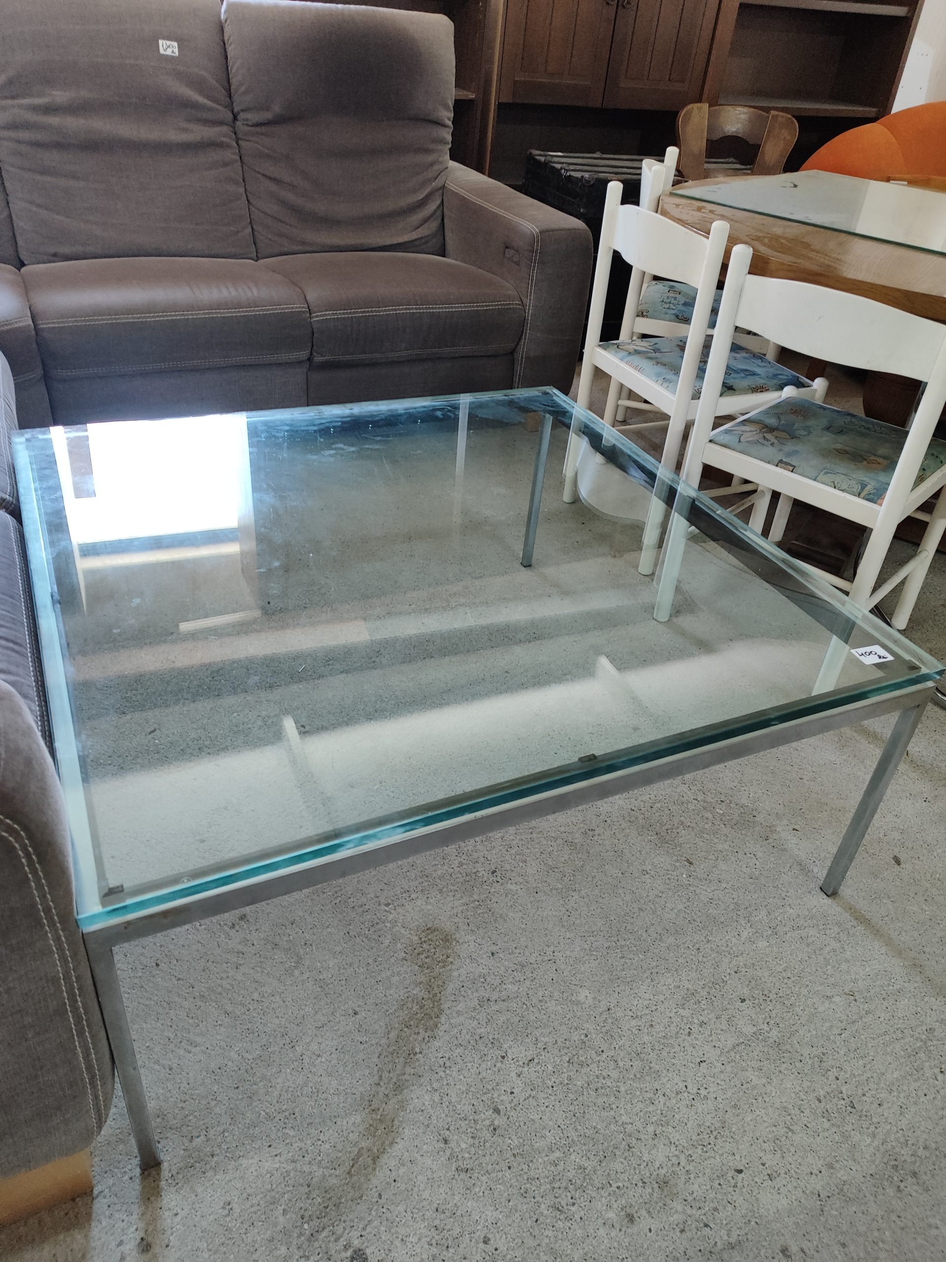 Masă de cafea modernă cu blat din sticlă - Image 2